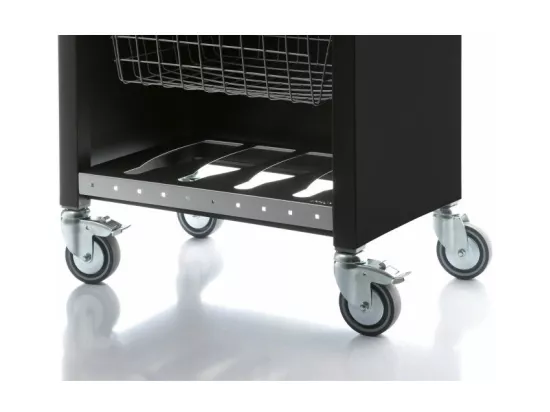 Desserte de cuisine plateau supérieur en Acier Inoxydable - Noir, Inox - 93*48*34cm - CHELSEA