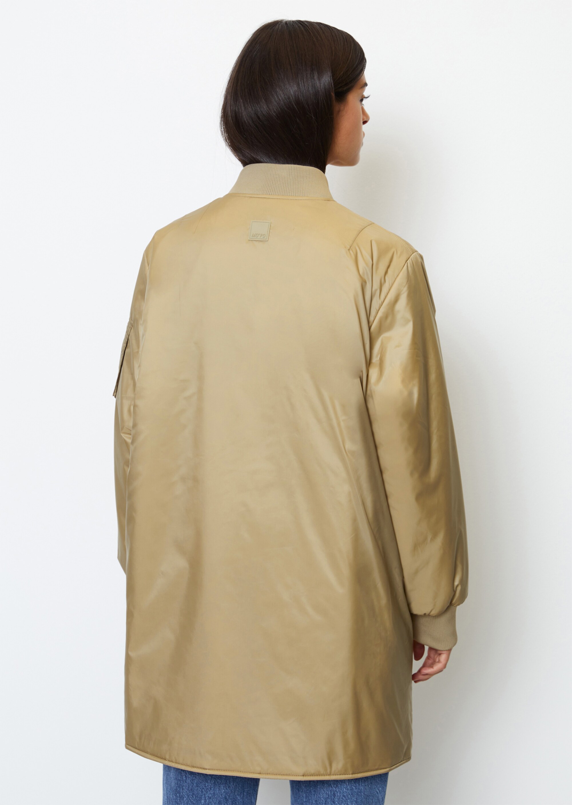 Wattierte Long-Jacke regularim Aviator-Stil