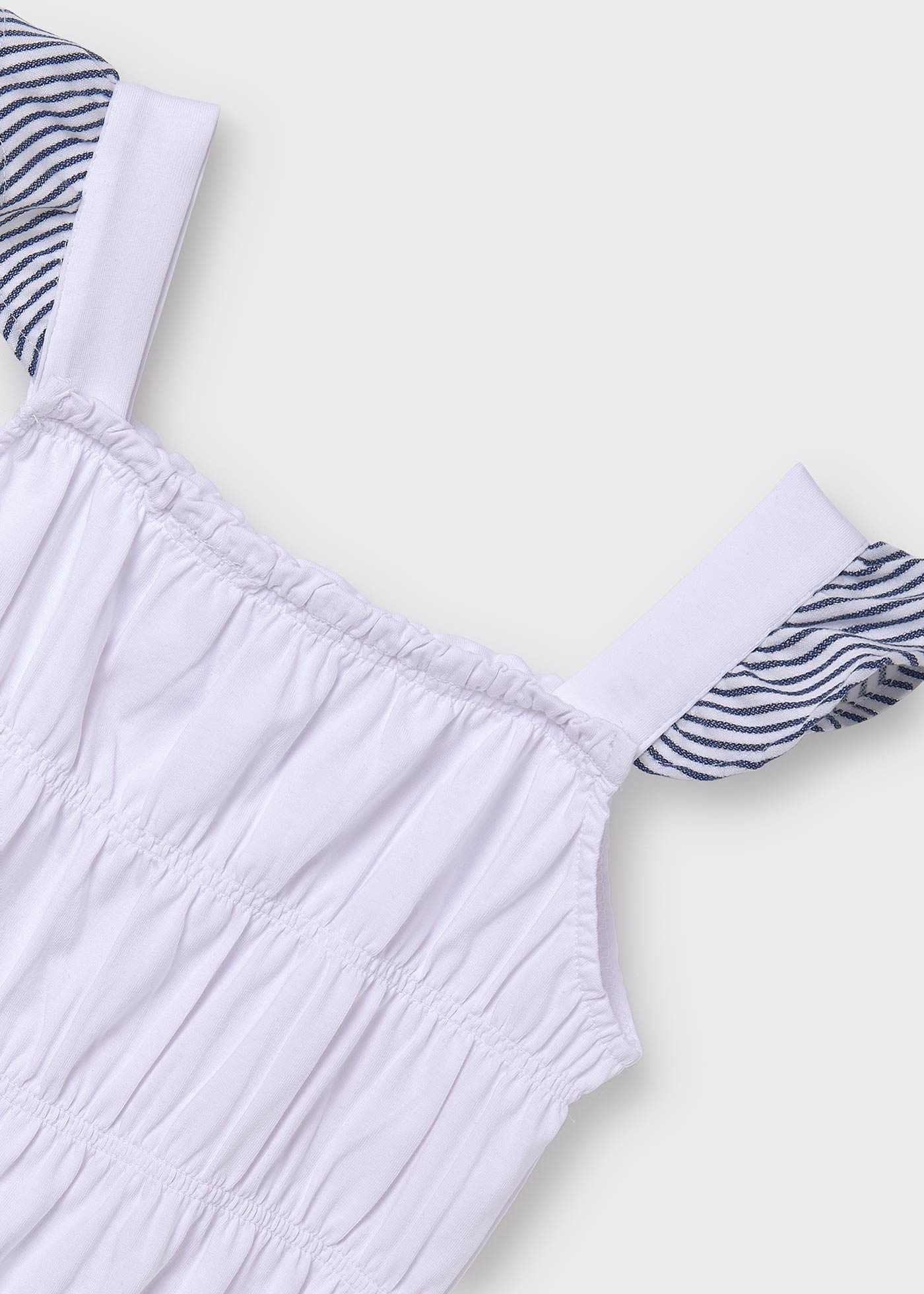 Conjunto de bermudas listradas em lurex azul cobalto para meninas
