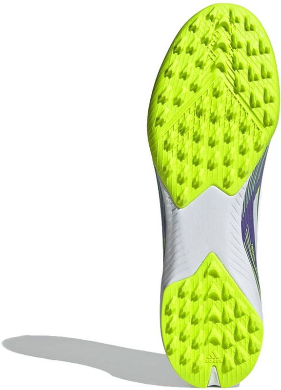 adidas Uniseks-Kind F50 LEAGUE Laceless Turf Football Boots Kids, Purple Rush/Cloud White/Lucid Lemon, 28 EU