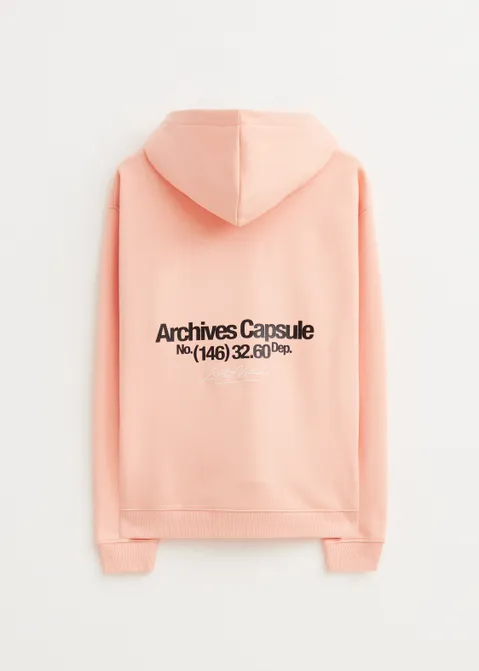 Hoodie met print archives rood (PEACH)