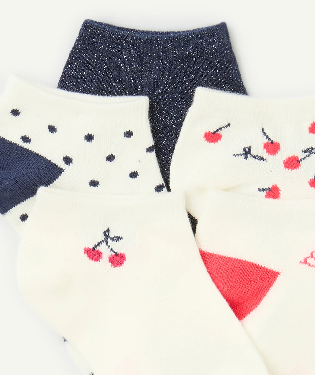 lot de 5 paires de socquettes fille thème cerise