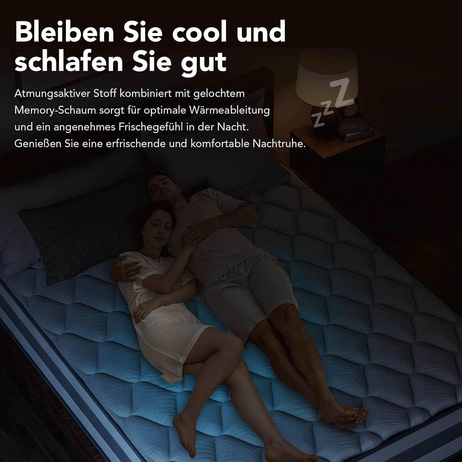 Matratze 100x200 cm–7-Zonen-Taschenfederkernmatratze, beidseitig nutzbar, Härtegrad H3/H4，25 cm hoch, mit Memory-Schaum, Oeko-TEX Zertifiziert 100 Nächte Probeschlafen