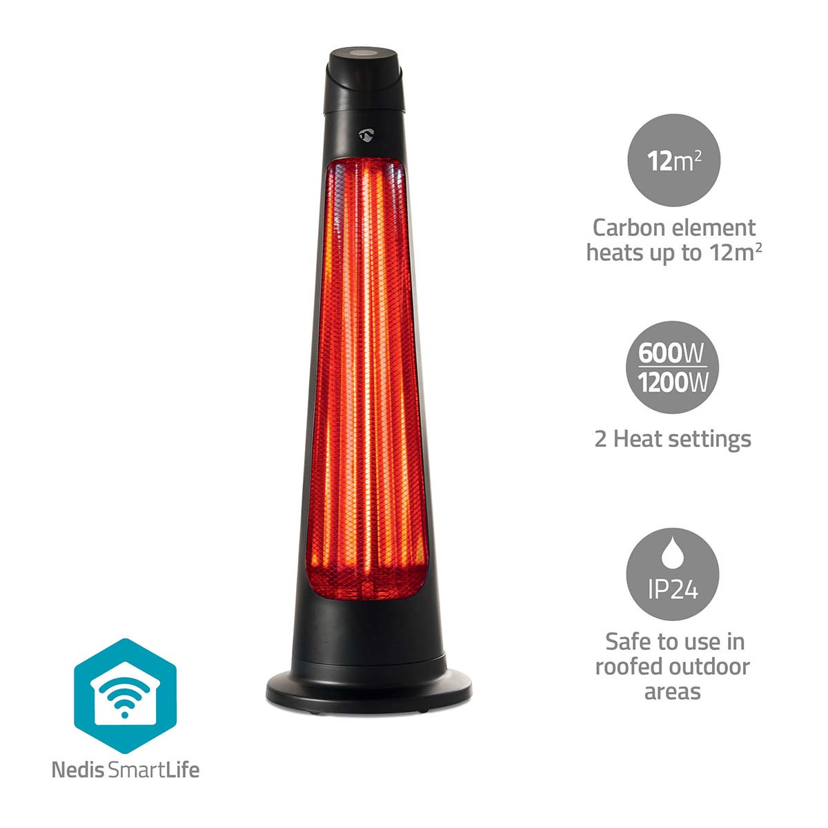Nedis htpa21bkw smartlife patio verwarmer - zwart