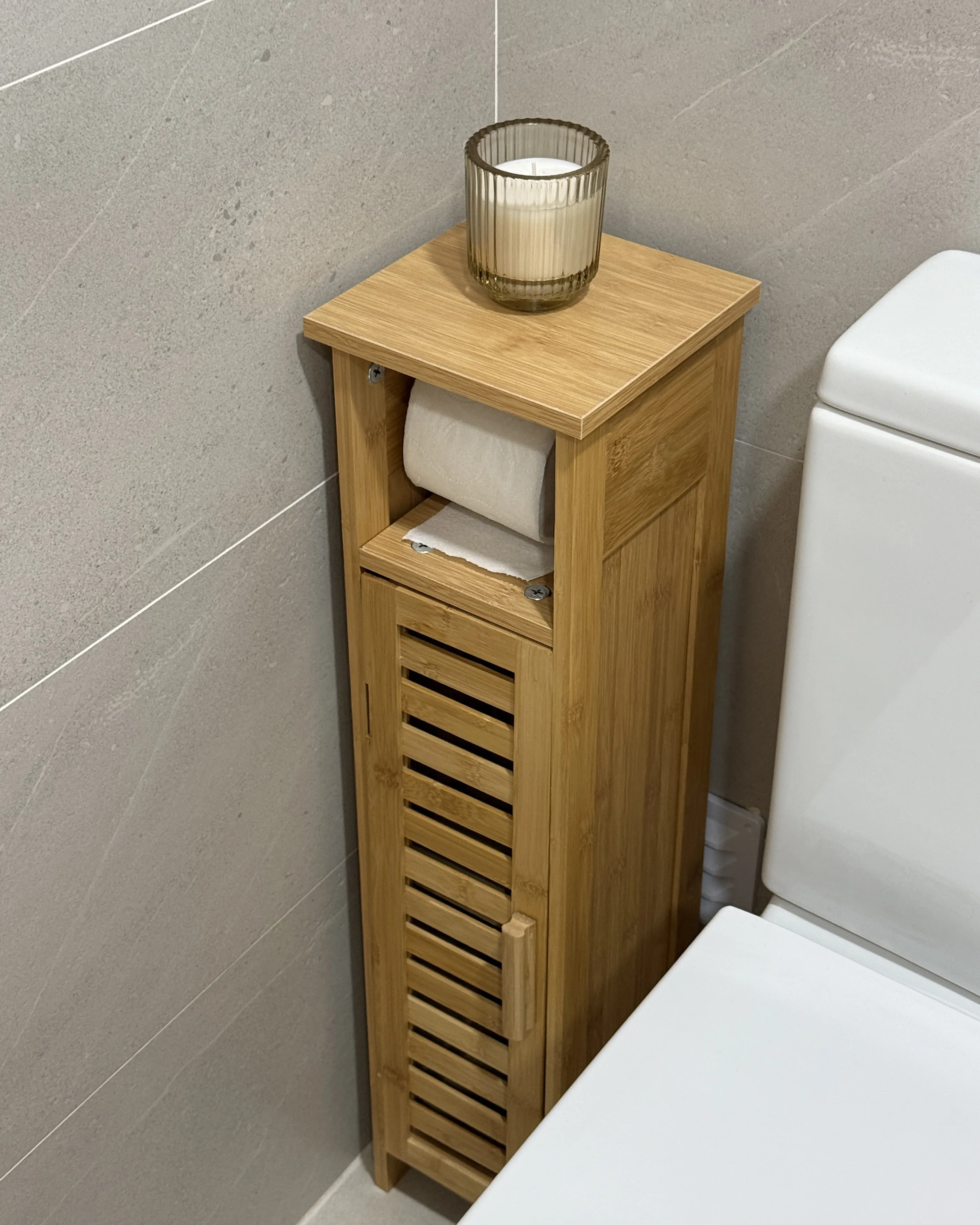 Toiletpapierkast OLATHE Bamboehout Lichtbruin