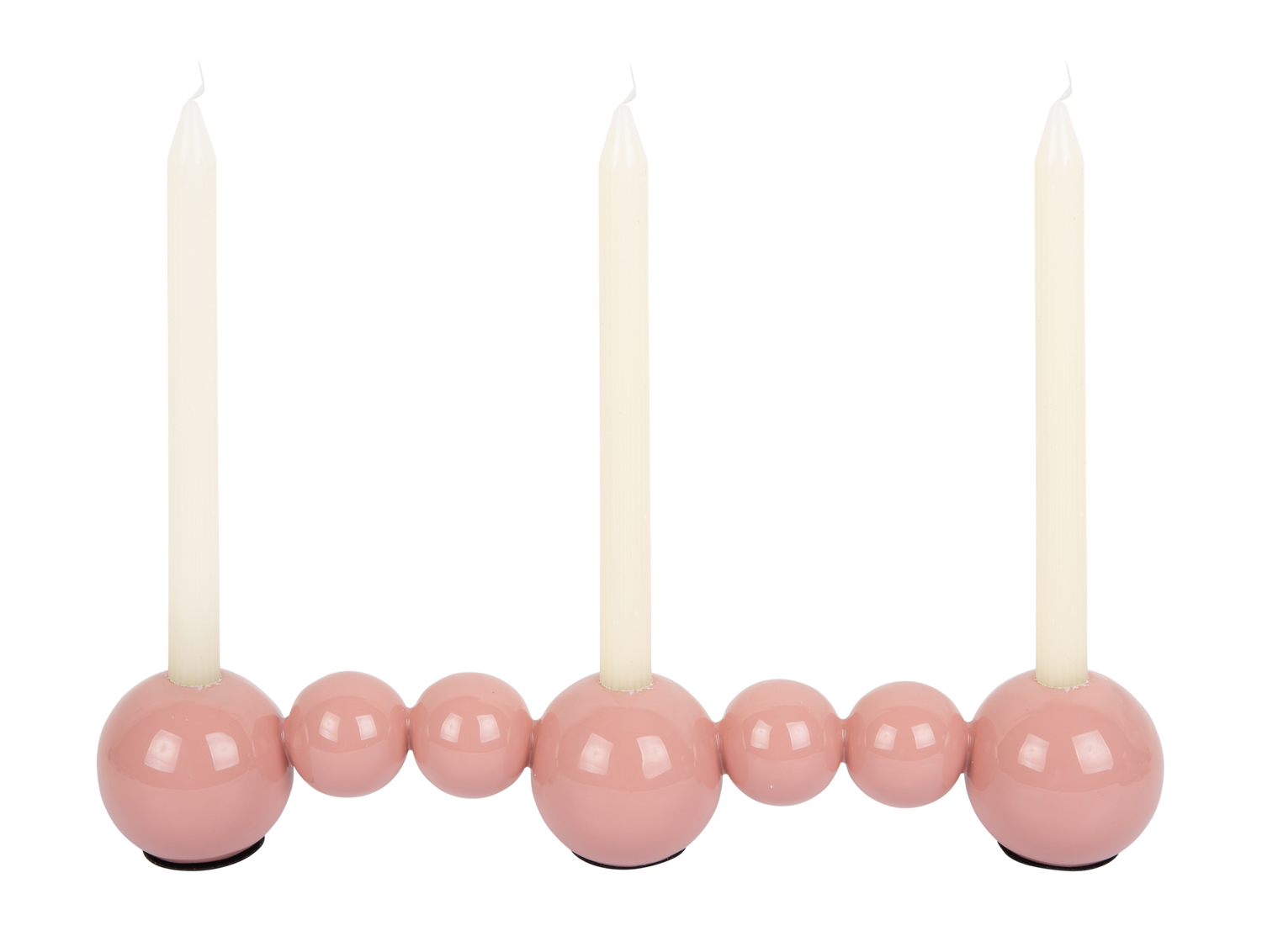 Candle holder Bubbles straight enamel flamingo pink
