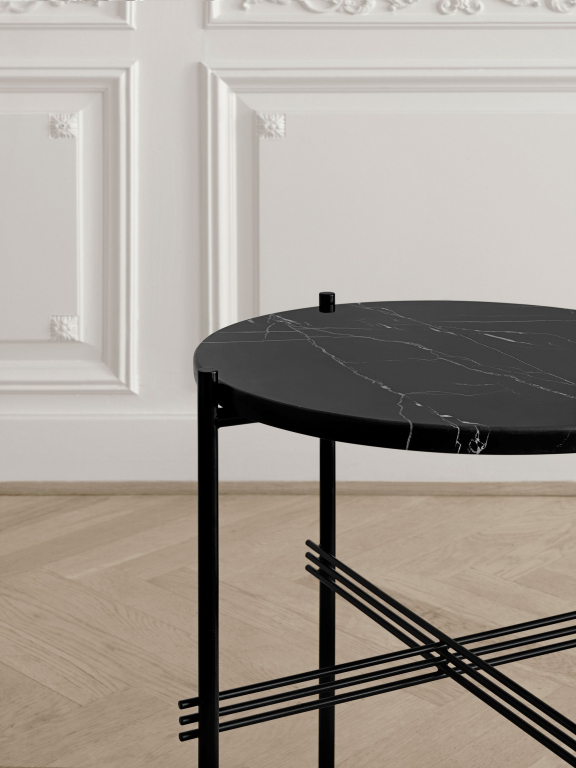 Gubi TS bijzettafel 40 zwart/wit marmer