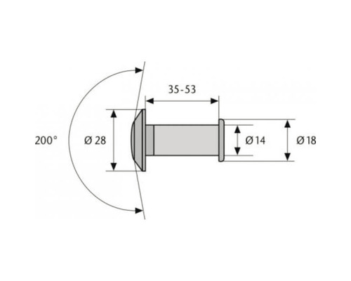 Abus 2200 S EK deurspion met groothoeklens, zilver