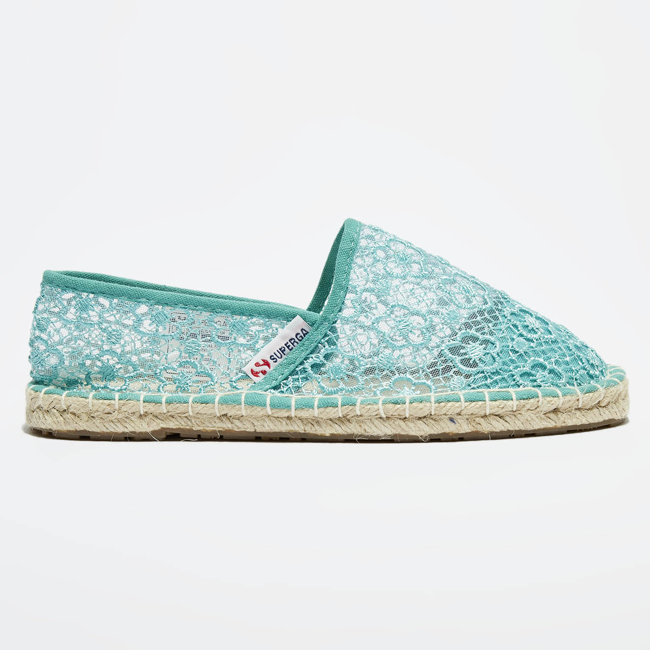 Superga Espadrilles brodées bleu turquoise