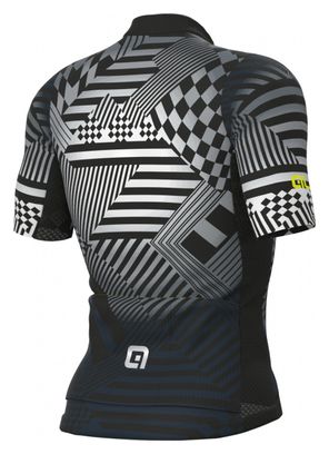 Maillot Manches Courtes Alé Checker Gris