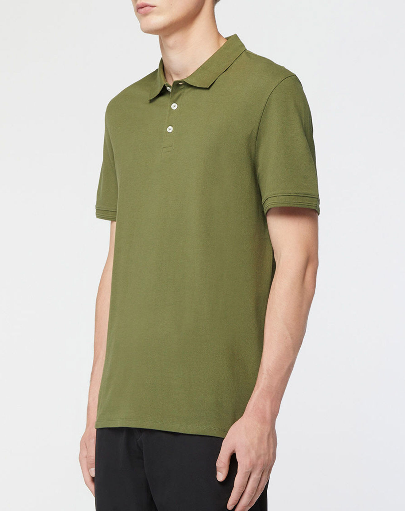 Galeries Lafayette Polo droit en Coton bio Soloc kaki foncé