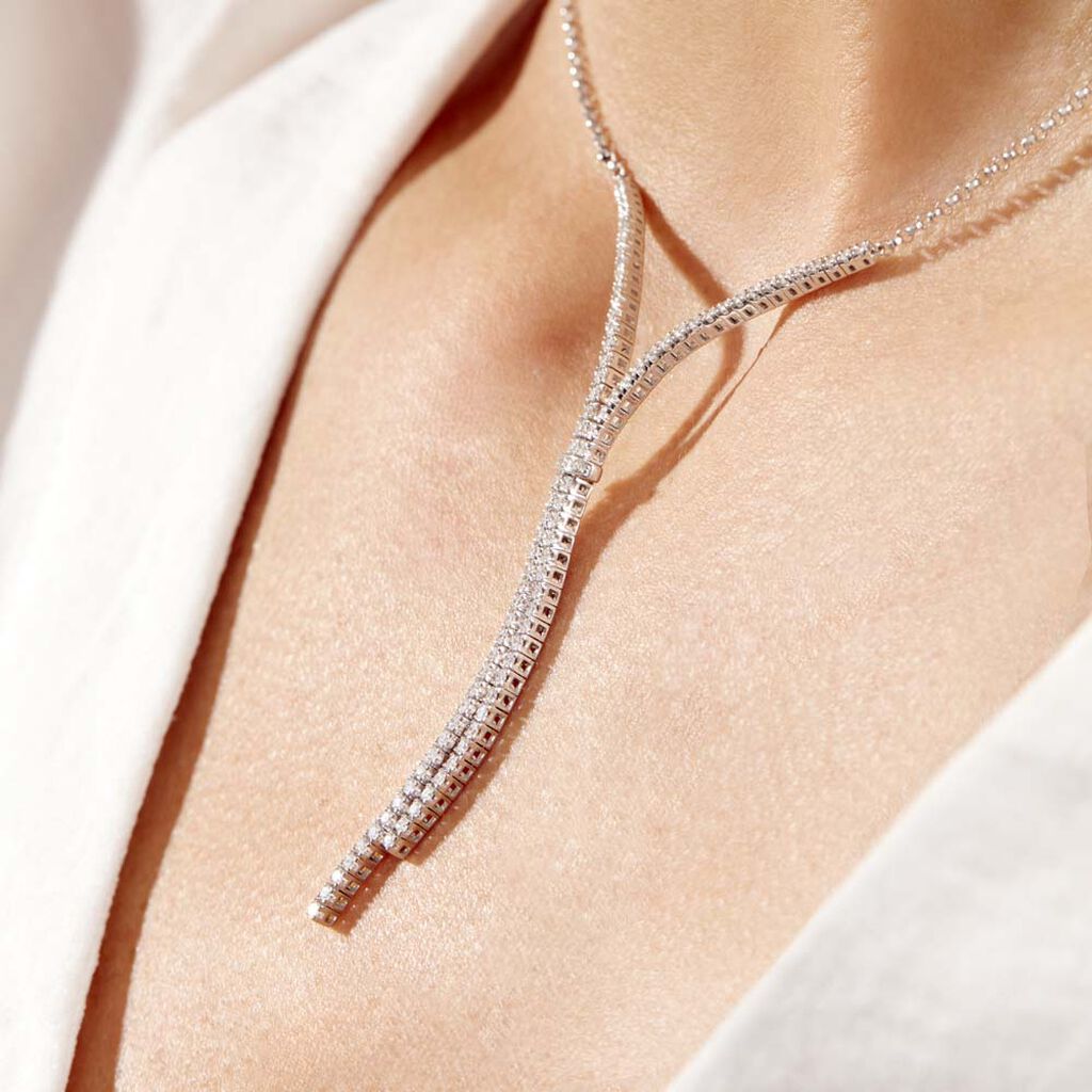 Collier Moscou Or Blanc Diamant