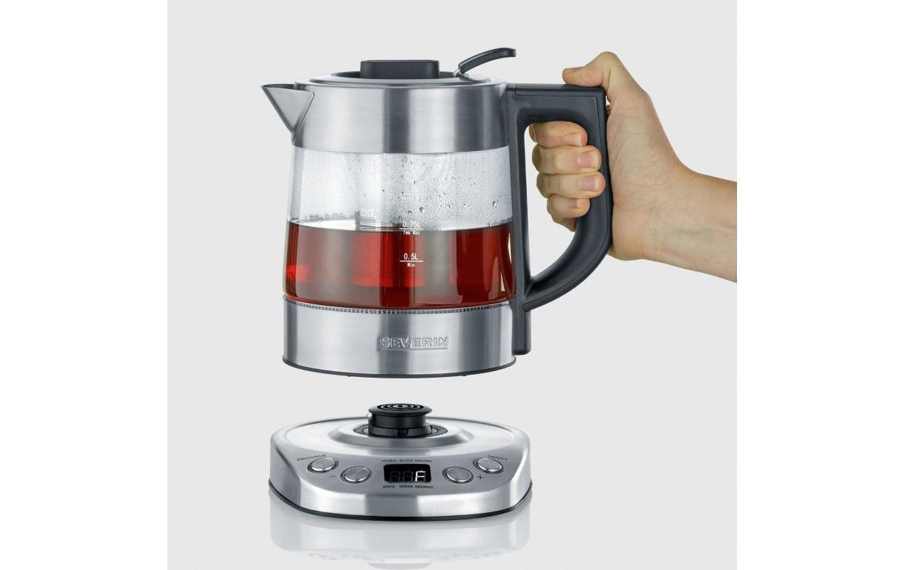 Severin Wasserkocher »Delux Mini WK 3473 1 l, Silber/Transparent« 1 l 2200 W