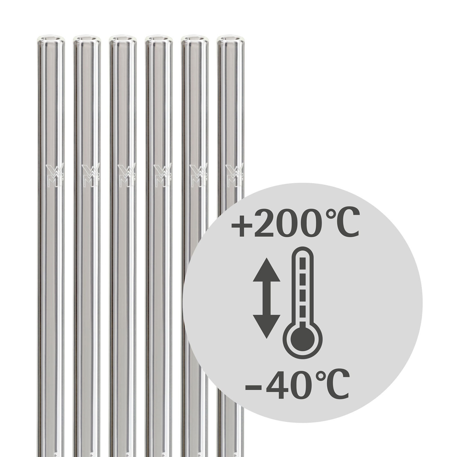 WMF Trinkhalm Set BARIC II 7-teilig Glas