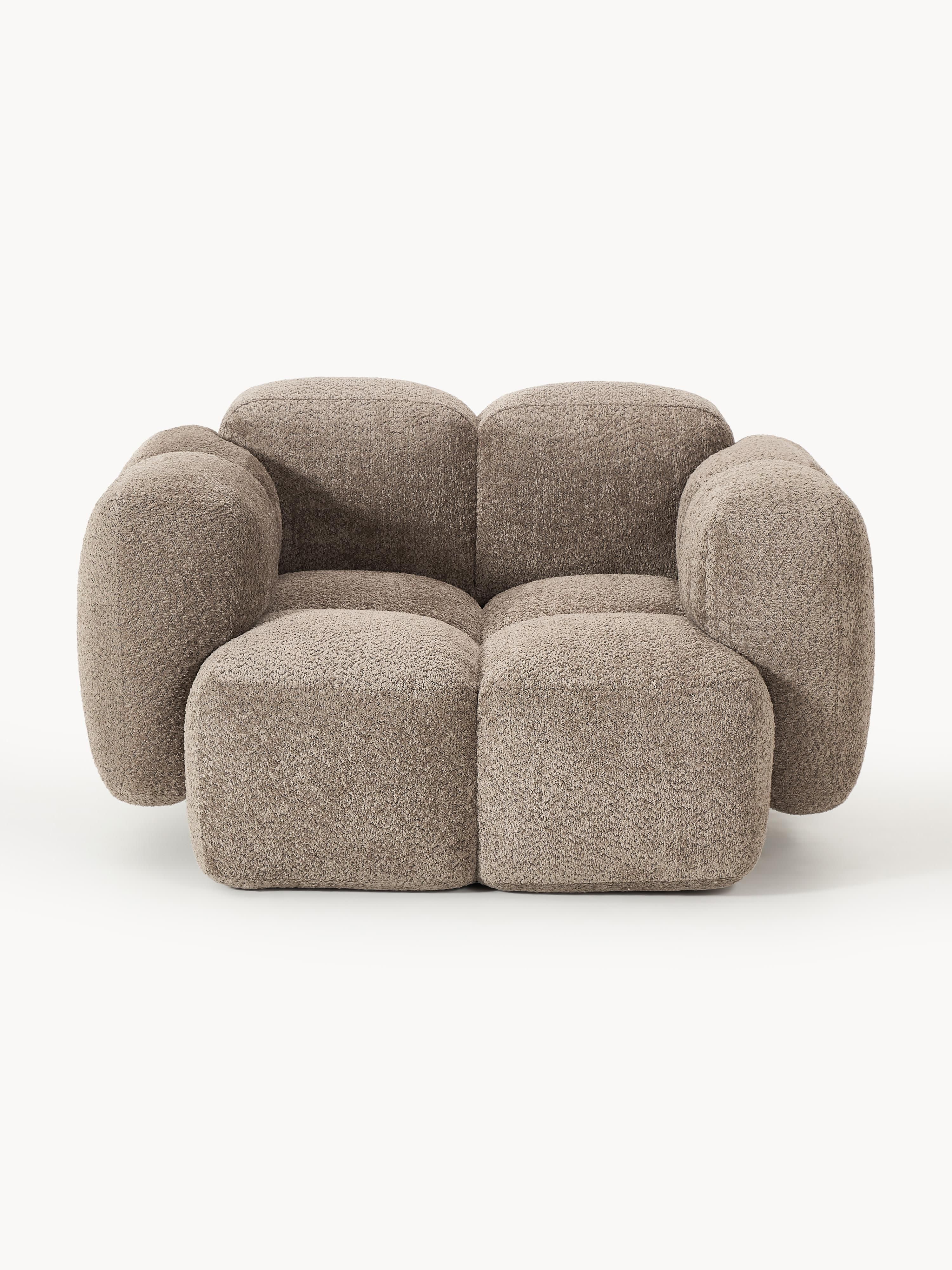 Loungefauteuil Tayla van teddy bouclé