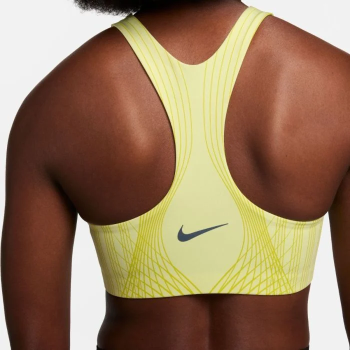 Nike Dame BH Dri Fit Swoosh Medium Support Bra Gul