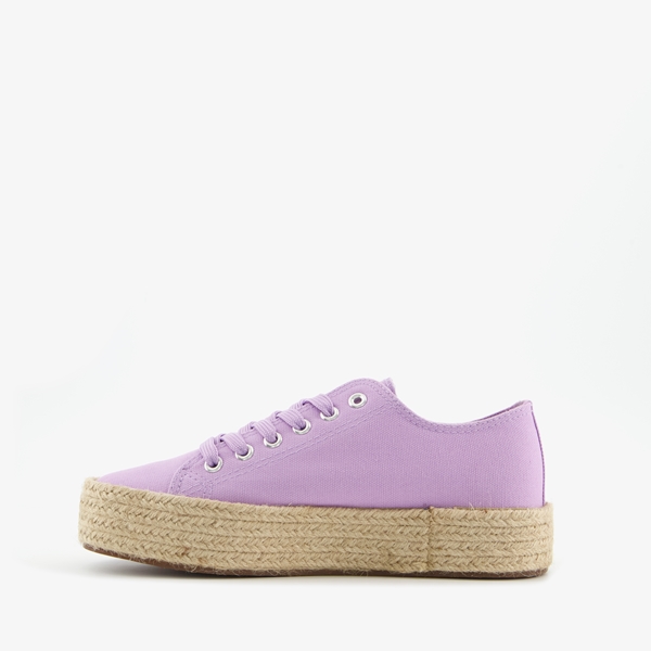 Blue Box lila dames sneakers met jute zool