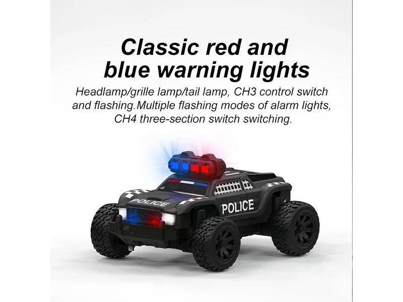 Turbo Racing Micro Monster Truck C82, Police, RTR, 1:76 Vollwertiges RC-Auto im micro Format