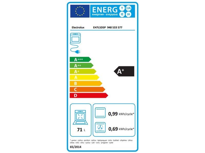 Electrolux Einbauherd EH7L5DSP CH 55, Schwarz Herd für den Einbau
