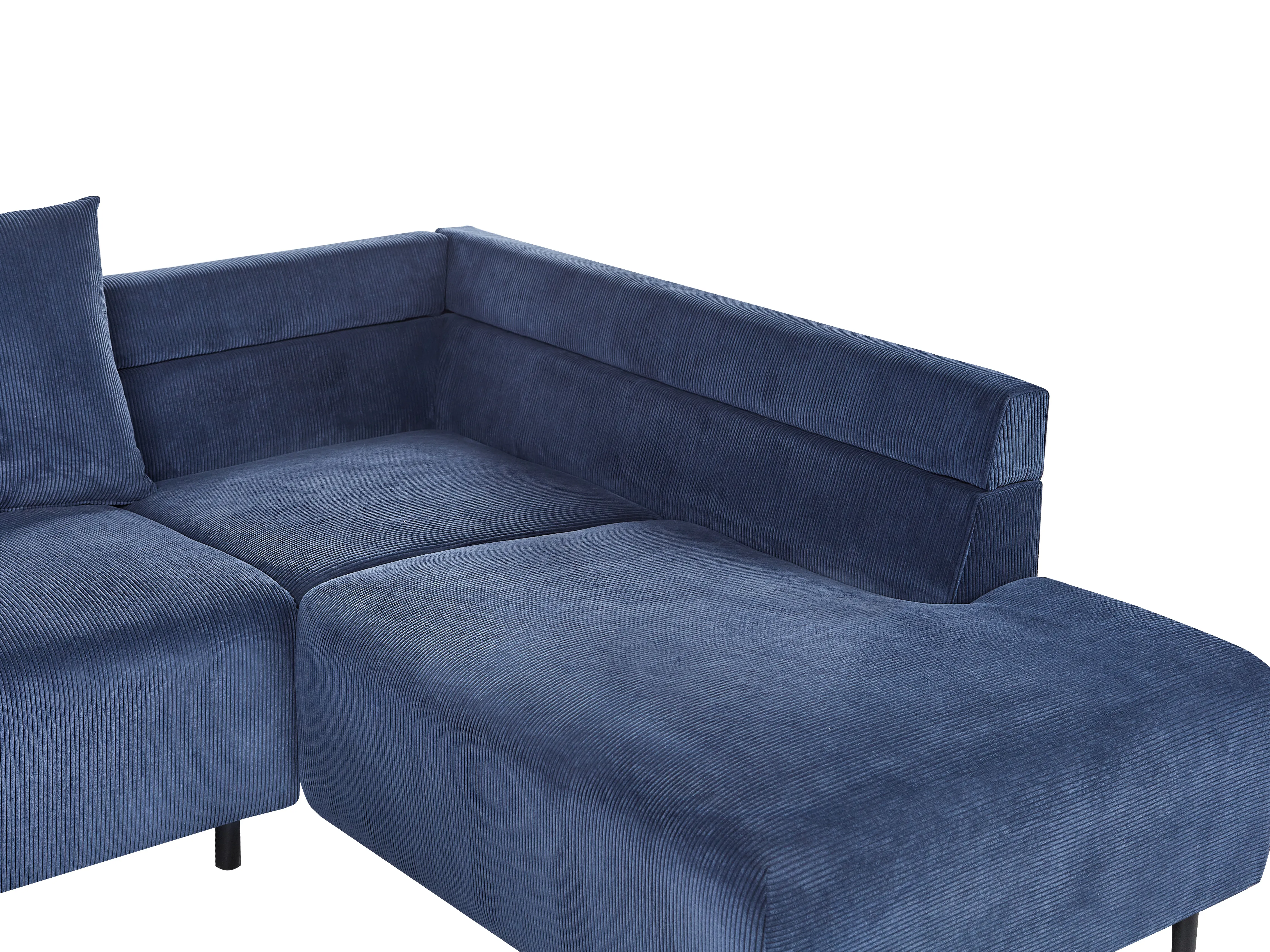 Hoekbank 4-zits LUNNER Corduroy Donkerblauw linkszijdig