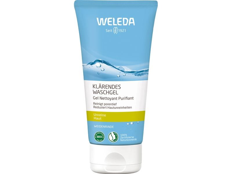 WELEDA Gesichtsreinigung Klärendes Waschgel 100 ml Natürliches Waschgel für ein sichtbar reineres Hautbild ohne Unreinheiten