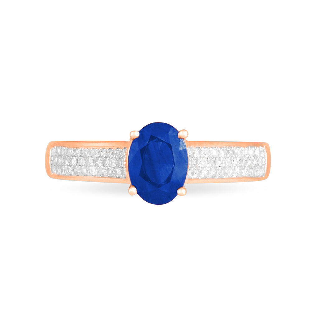 Bague Crista Or Rose Saphir Et Diamant