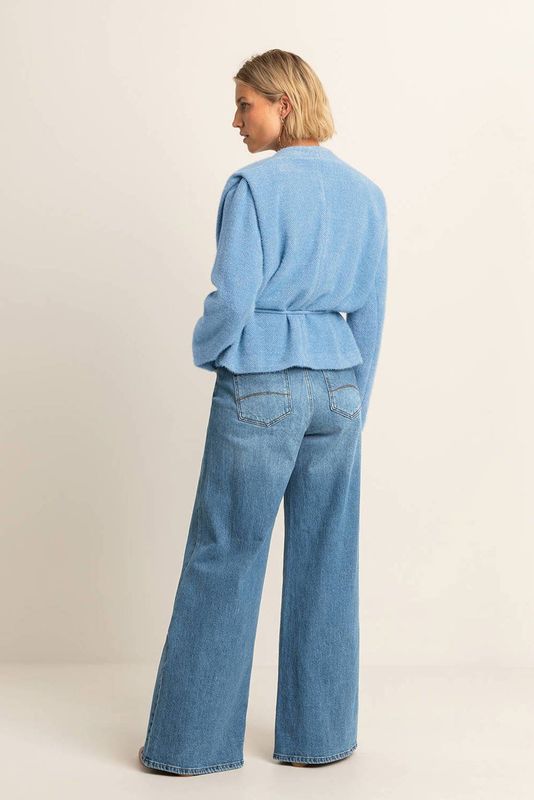 Expresso - High Waist Wide Leg Jeans - Medium Blue Denim