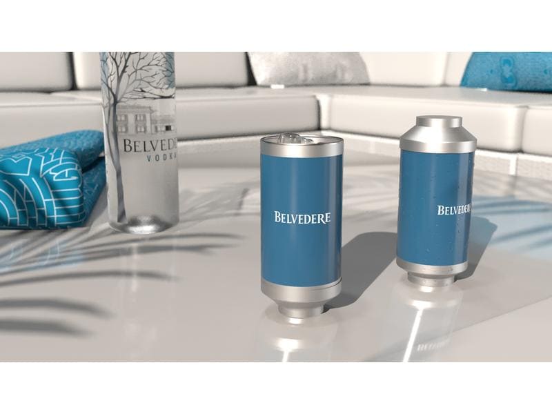 Belvedere Vodka Pure Mini Shake & Serve 0.7 l Hochwertige Spirituose auf Basis von Getreide