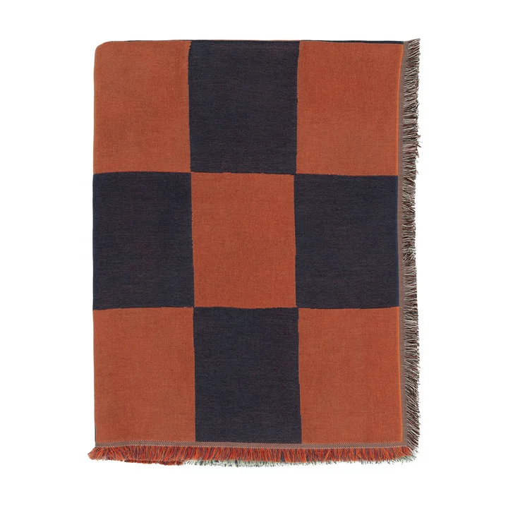 Marimekko - Kukko Ja Kana Decke, 130 x 170 cm, off-white / dunkelblau, orange rot