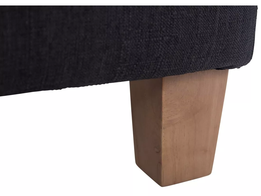 Tabouret - Tissu & Bois - Noir - Pharao
