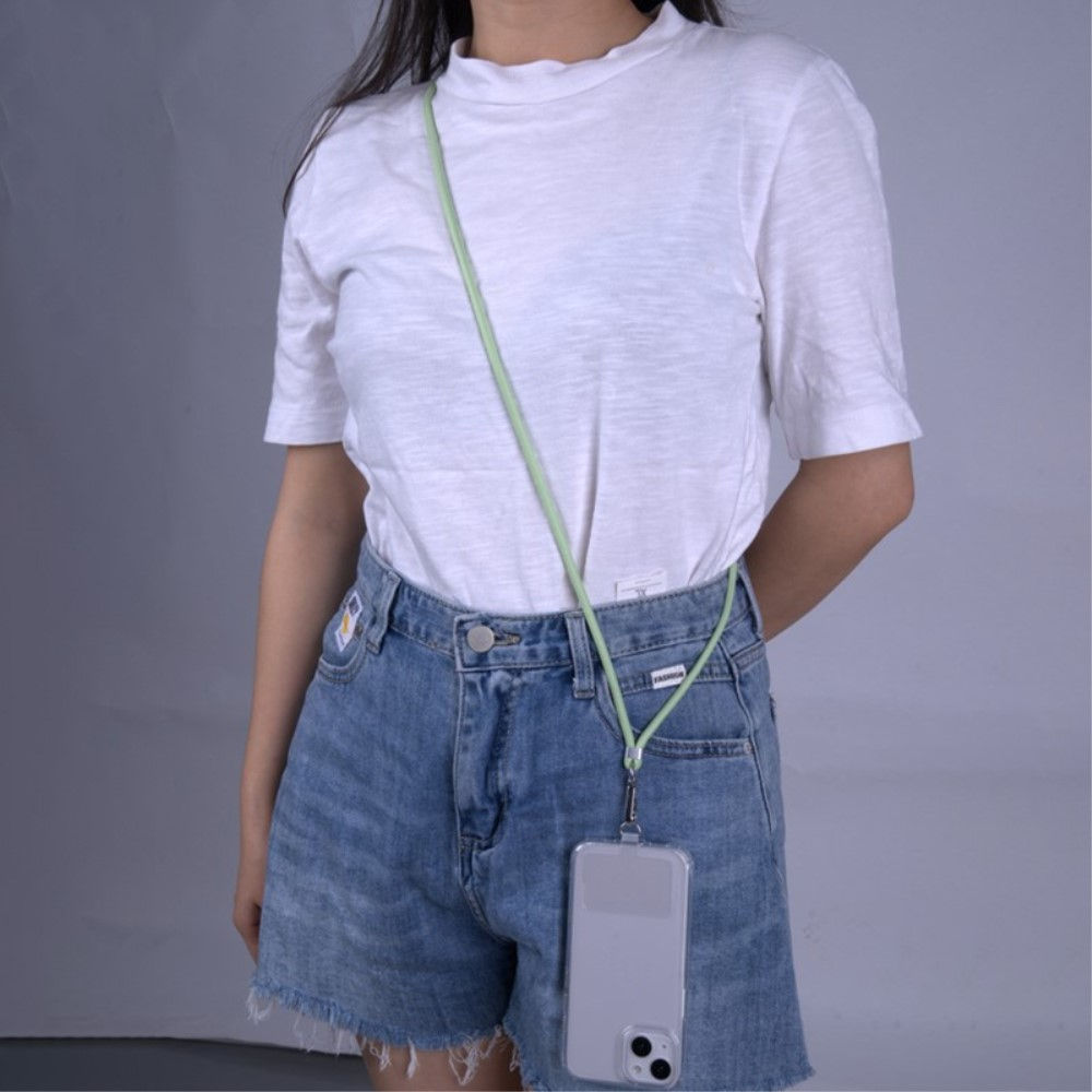 (160cm) Universal Nylon Necklace Handykette Umhängeband für Schutzhülle   1x Einlage - Schwarz / Bunt