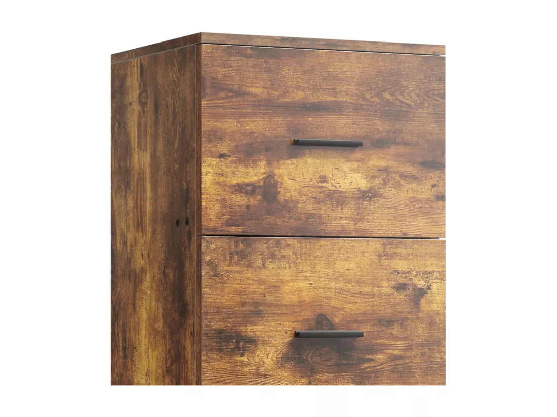 YITAHOME Caisson Bureau avec 4 tiroirs, 127,5 cm Armoire de Classement Verrouillable, Armoire pour Classeurs de Format A4, Rustique