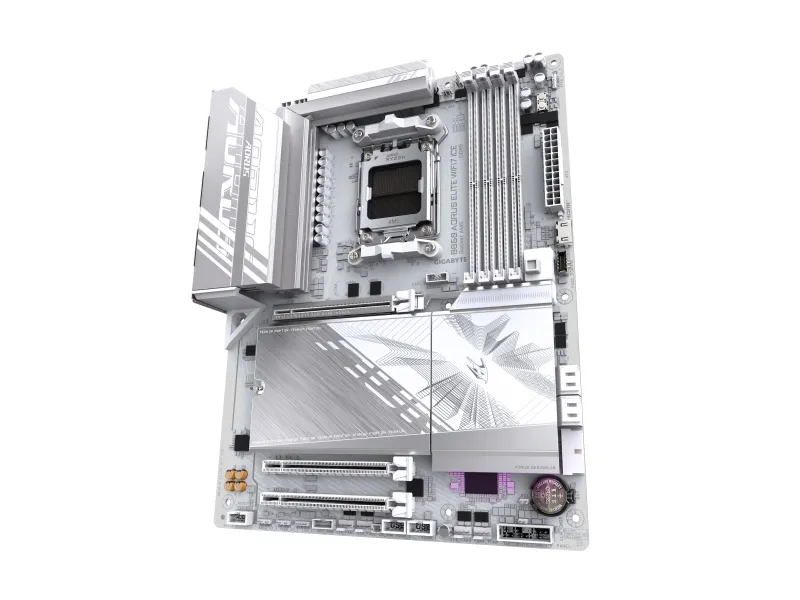 AORUS B850 ELITE WIFI7 ICE - Bundkort - ATX - Socket AM5 - AMD B850 Chipset - USB-C 3.2 Gen 2x2, USB-C 3.2 Gen2, USB 3.2 Gen 2, USB 3.2 Gen 1 - Bluetooth, Wi-Fi 7, 2.5 Gigabit LAN - onboard grafik (CPU påkrævet) - HD Audio (8-kanaler)