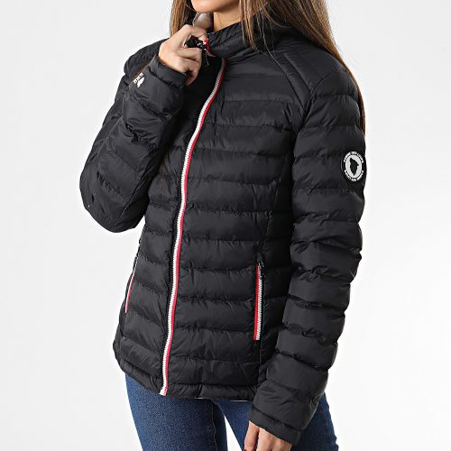Doudoune Capuche Réversible Femme Québec Noir Blanc