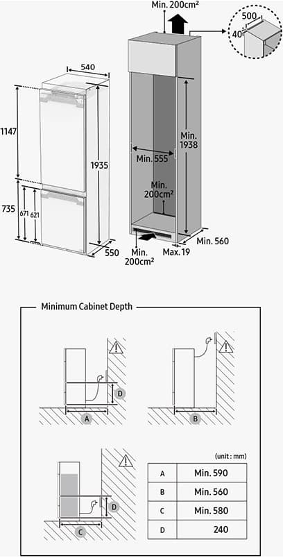 Samsung køle/fryseskab BRB80F30ADS0EF (hvid)