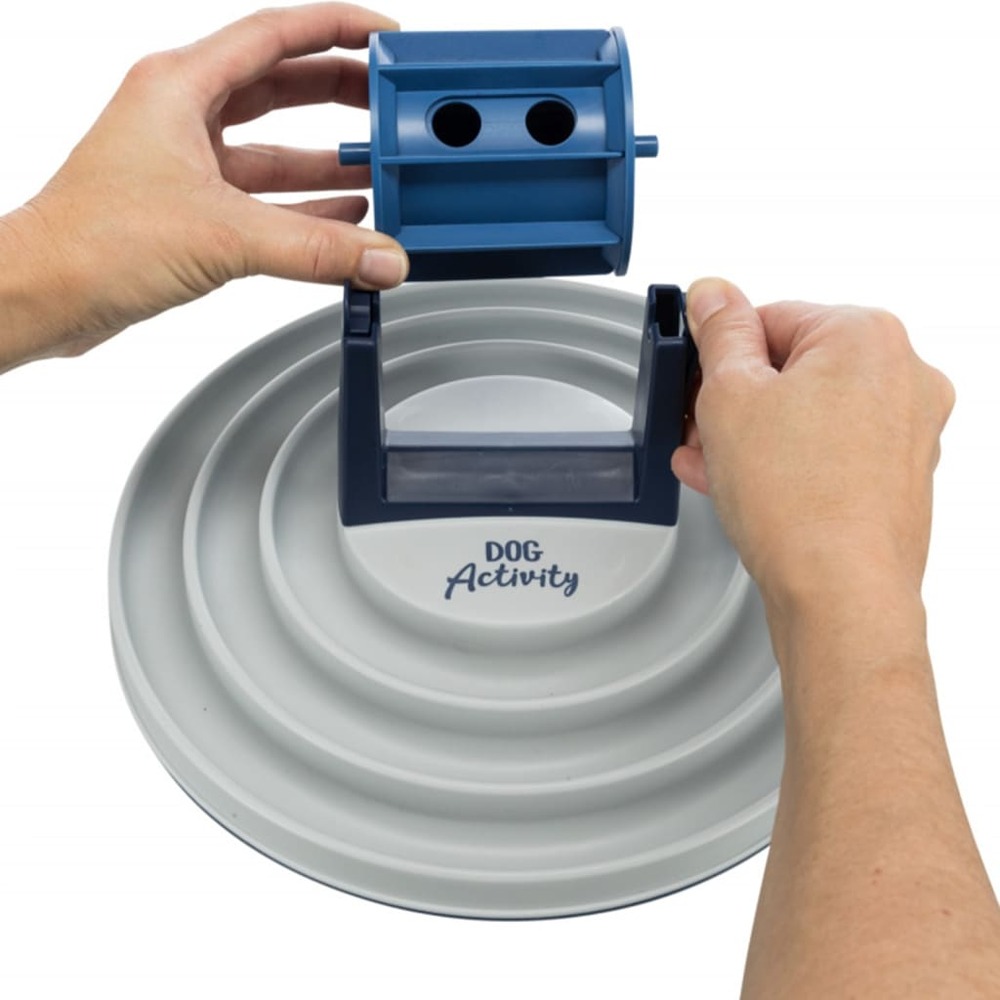 Bol à rouleaux d'activité canine bleu