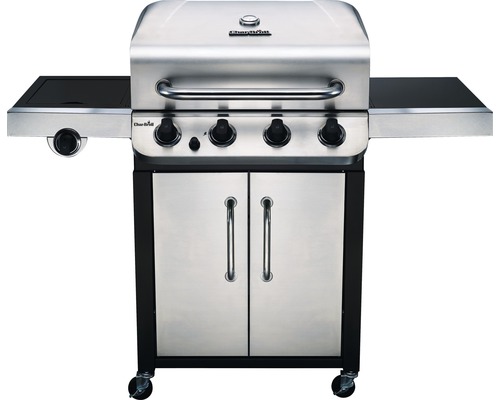 Char-Broil Convective 440 S gasgrill, 4 branders + zijbrander, 62,3 x 128 x 114,3 cm, roestvrij staal, inclusief opbergplank, dekselthermometer, warmhoudrek, grillrooster, vetopvangbak, gietijzeren grillrooster