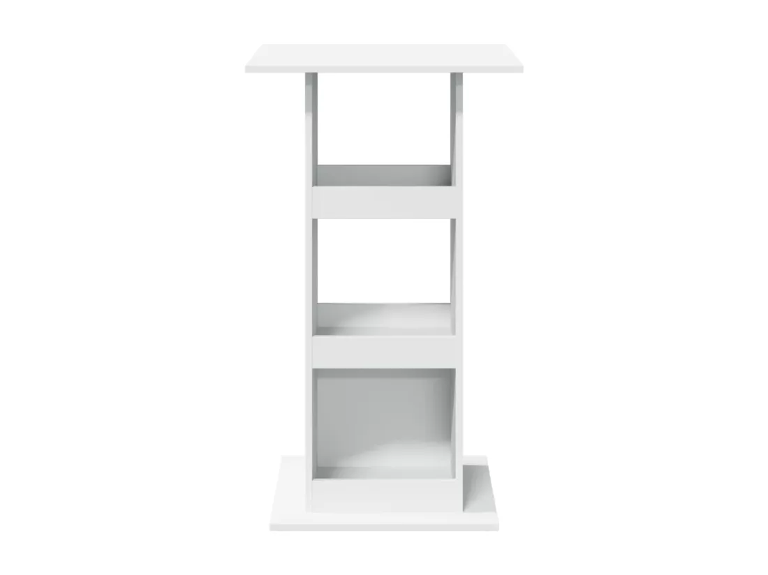 Table de bar avec rangement blanc 60x60x102cm bois d’ingénierie