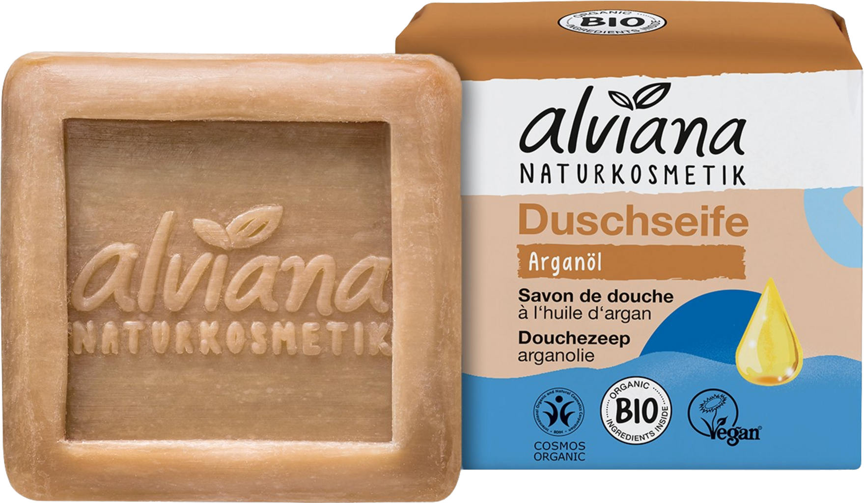 alviana Naturkosmetik  Feste Duschseife Arganöl, 100 g