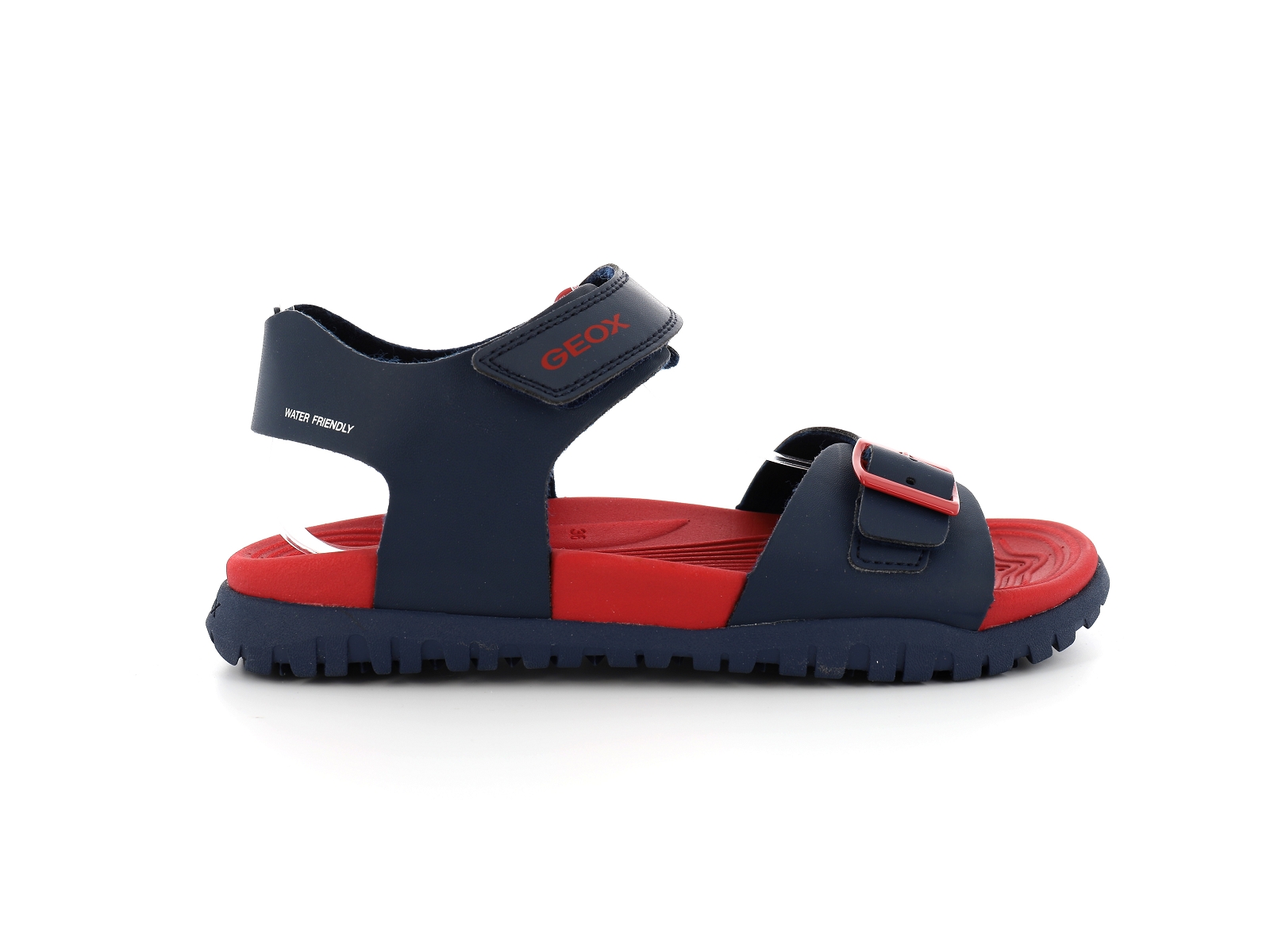 Geox-J FUSBETTO J35HMA Matières combinées Bleu-Rouge