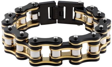 Zippo - Bike Chain Armband - Zwart/Goud - Roestvrij Staal