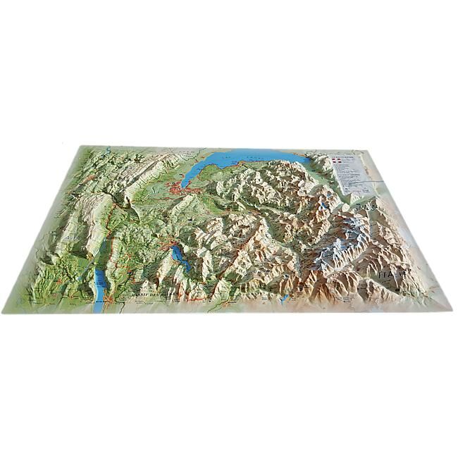 3D MAP - RELIEF HAUTE SAVOIE 61X41