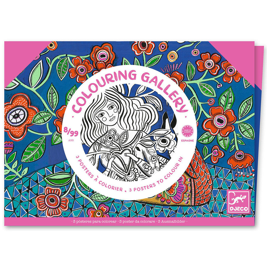 Djeco kleurplaten in portfolio map - bloemen - 3st