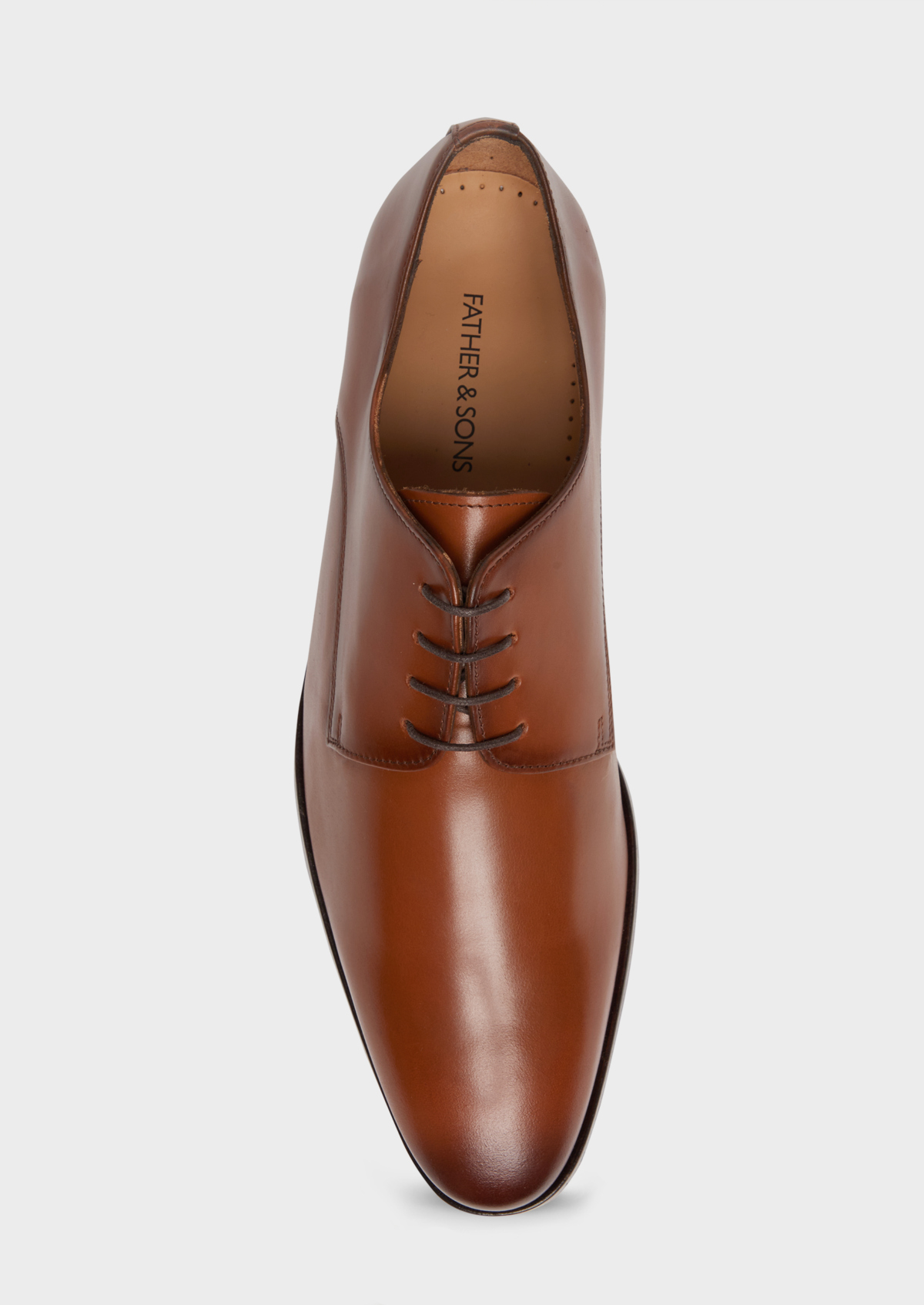 Derbies en cuir lisse cognac