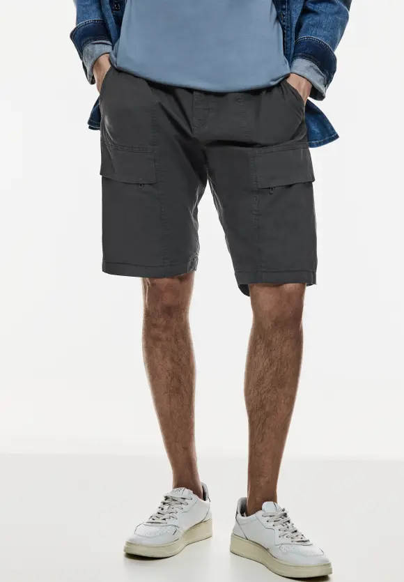 Relaxed Fit Cargoshorts - dark ash grey