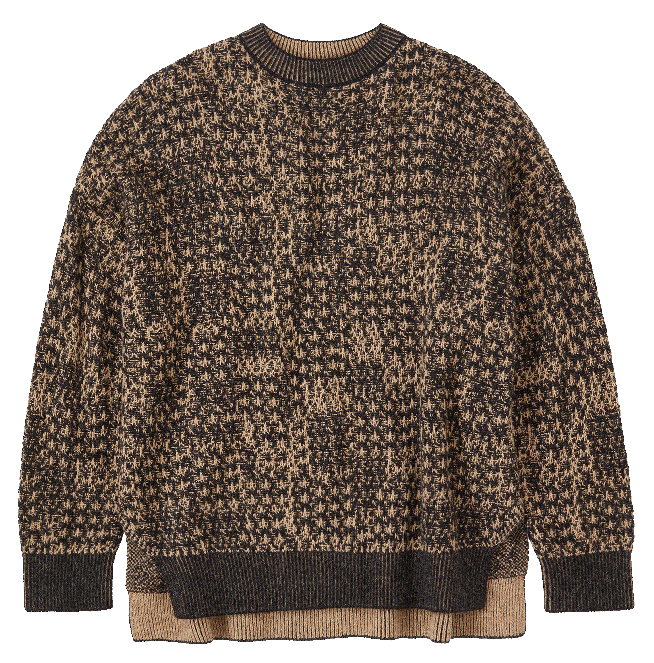 Pull col rond en laine mélangée | Marron