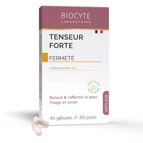 Biocyte Tenseur Forte Anti-Age aperta e firma a pele 40 cápsulas