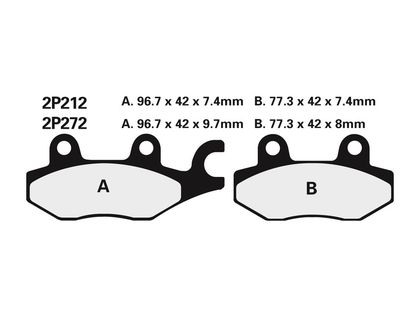 Plaquettes de freins Nissin route semi-métallique - 2P-212NS