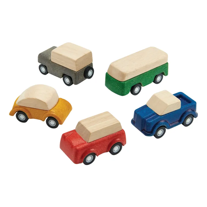 Plan Toys Mini véhicules en bois - Set de 5