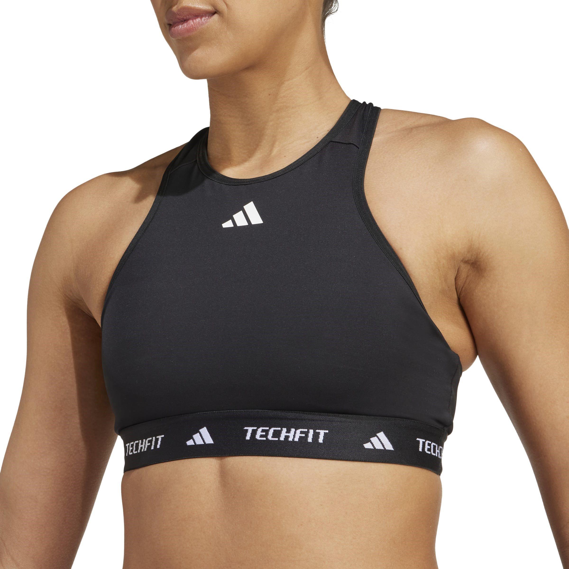 adidas TECHFIT Womens Medium Support High Neck Sports Bra